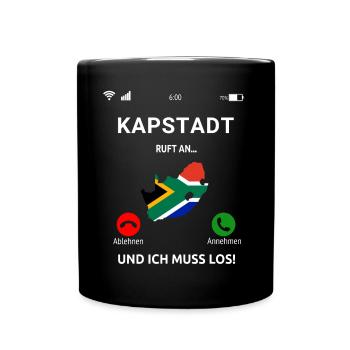 Kapstadt Ruft An Südafrika Cape Town Urlaub - Tasse einfarbig - Schwarz - Vorne