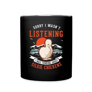 Silk Chicken Gift Silkie Chicken Silkie Chicken - Full Colour Mug - black - Front