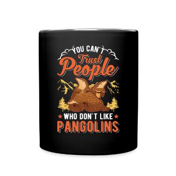 Pangolin Geschenk Schuppentier - Tasse einfarbig - Schwarz - Vorne