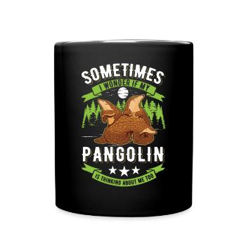 Pangolin Geschenk Schuppentier - Tasse einfarbig - Schwarz - Vorne