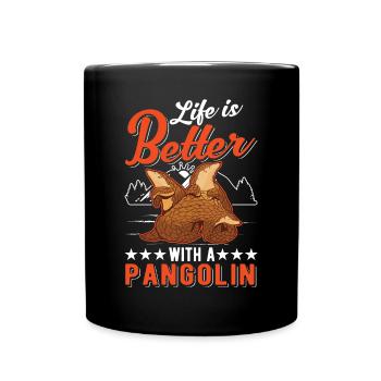Life is better with a pangolin - Full Colour Mug - black - Front