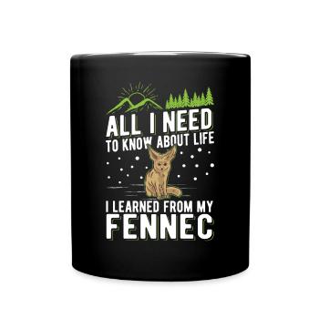Fennek Geschenk Wüstenfuchs - Tasse einfarbig - Schwarz - Vorne