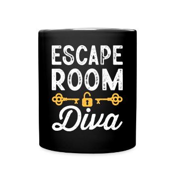 Witziger Escape Room Spruch - Tasse einfarbig - Schwarz - Vorne