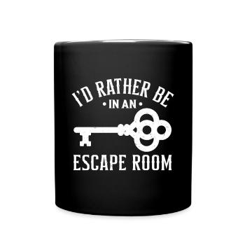 Witziger Escape Room Spruch - Tasse einfarbig - Schwarz - Vorne