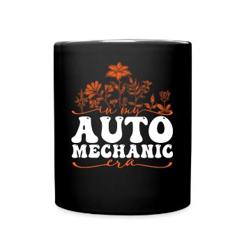 In My Auto Mechanic Era Blumenmotiv - Tasse einfarbig - Schwarz - Vorne