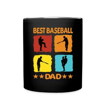 Best Baseball Dad - Tasse einfarbig - Schwarz - Vorne