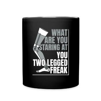 Two Legged Freak Artificial Legs User Leg - Full Colour Mug - black - Front