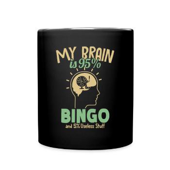 Mein Gehirn besteht zu 95% aus professionellen Bingo-Anrufer-Daubers - Tasse einfarbig - Schwarz - Vorne
