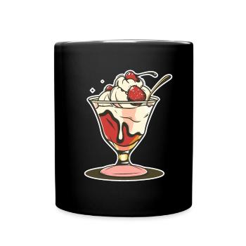 Ice cream sundae Drawing - Full Colour Mug - black - Front