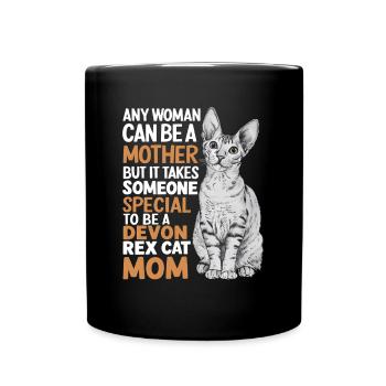 Katze Devon Rex Geschenk - Tasse einfarbig - Schwarz - Vorne