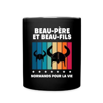 beau-père et beau-fils vintage papa normand viking - Mug uni - noir - Devant