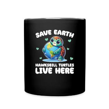 Save the Earth Hawksbill turtles are alive - Full Colour Mug - black - Front