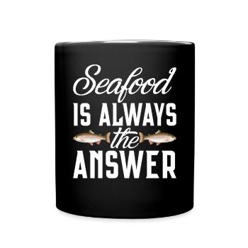 Seafood Lover Gift - Tasse einfarbig - Schwarz - Vorne