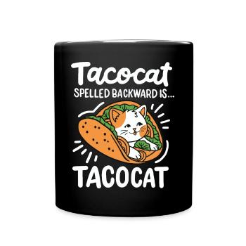 Tacocat Taco Cat - Tasse einfarbig - Schwarz - Vorne