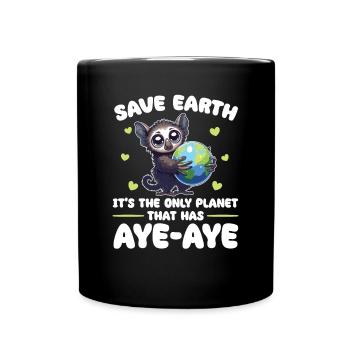 Ist der einzige Planet mit Fingertiere Earth Day - Tasse einfarbig - Schwarz - Vorne