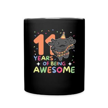Axolotl for 11th birthday children eleven years old - Full Colour Mug - black - Front