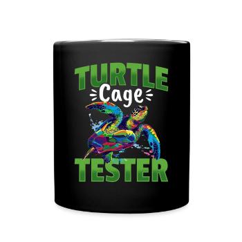 Funny Sea Turtle Animal Turtle Cage Tester - Tasse einfarbig - Schwarz - Vorne