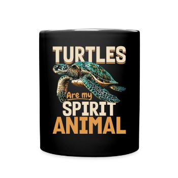 Tortue de mer Les tortues sont mon animal spirituel - Mug uni - noir - Devant