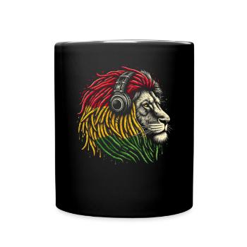 Lion jamaïcain Reggae Root Lion Judah Rasta - Mug uni - noir - Devant