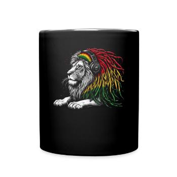 Jamaikanische Löwe Reggae Wurzel Löwe Juda Rasta - Tasse einfarbig - Schwarz - Vorne