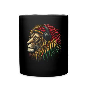 Jamaikanische Löwe Reggae Wurzel Löwe Juda Rasta - Tasse einfarbig - Schwarz - Vorne