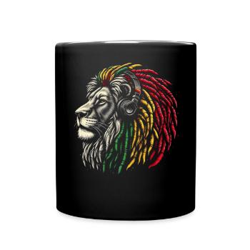 Jamaikanische Löwe Reggae Wurzel Löwe Juda Rasta - Tasse einfarbig - Schwarz - Vorne