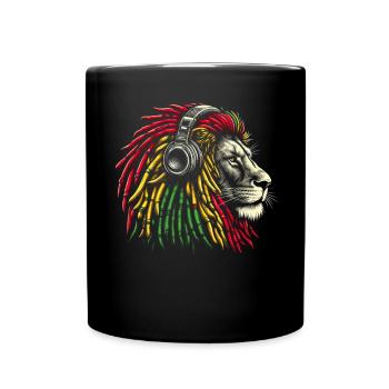 Lion jamaïcain Reggae Root Lion Judah Rasta - Mug uni - noir - Devant