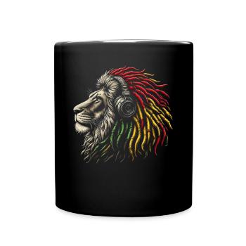 Jamaikanische Löwe Reggae Wurzel Löwe Juda Rasta - Tasse einfarbig - Schwarz - Vorne