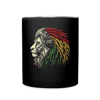 Jamaikanische Löwe Reggae Wurzel Löwe Juda Rasta - Tasse einfarbig - Schwarz - Vorne