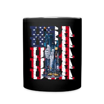 New York City Skyline - Tasse einfarbig - Schwarz - Vorne