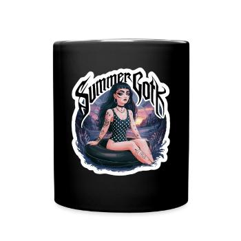 Summer Goth für Gothik Fans - Tasse einfarbig - Schwarz - Vorne