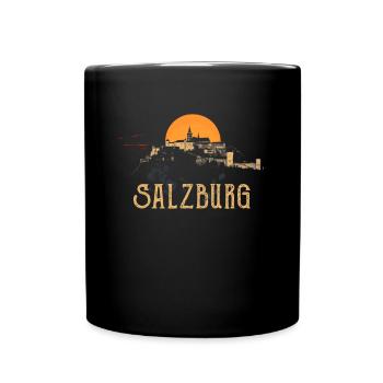 Vintage Salzburg Austria - Tasse einfarbig - Schwarz - Vorne