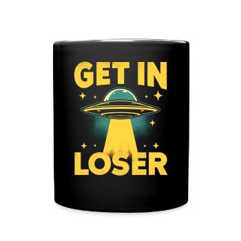 Steig ein Verlierer - Lustiges Alien Ufo - Tasse einfarbig - Schwarz - Vorne