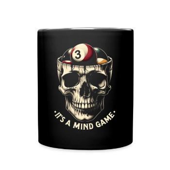 Billard Poolbillard Snooker Schädel - Tasse einfarbig - Schwarz - Vorne