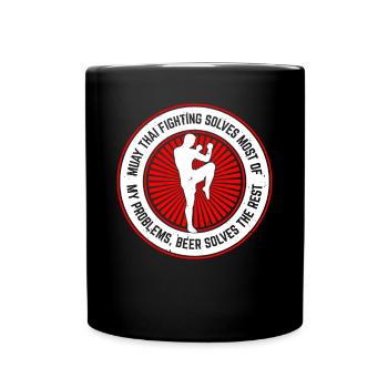 Le combat de Muay Thai résout la plupart de mes problèmes - Mu - Mug uni - noir - Devant