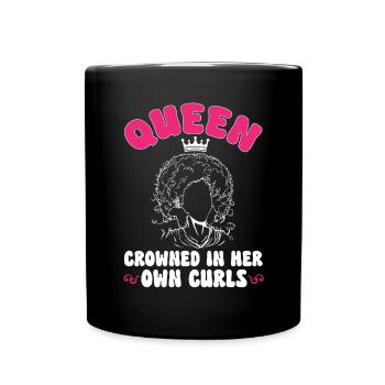 Curly Hair Afro Curls Natural Hair - Full Colour Mug - black - Front