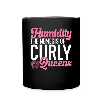 Curly Hair Afro Curls Natural Hair - Full Colour Mug - black - Front