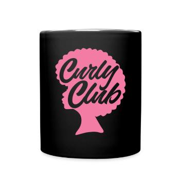 Curly Hair Afro Curls Natural Hair - Full Colour Mug - black - Front