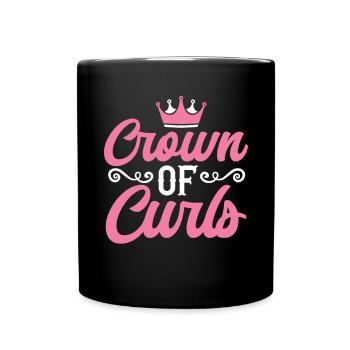 Curly Hair Afro Curls Natural Hair - Full Colour Mug - black - Front
