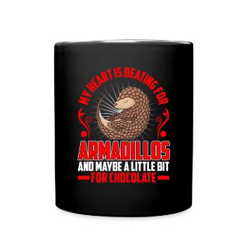 Armadillo Armadillo Heart beats for armadillo - Full Colour Mug - black - Front