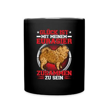 Bei meinem Eurasier sein Eurasian Spitz - Tasse einfarbig - Schwarz - Vorne