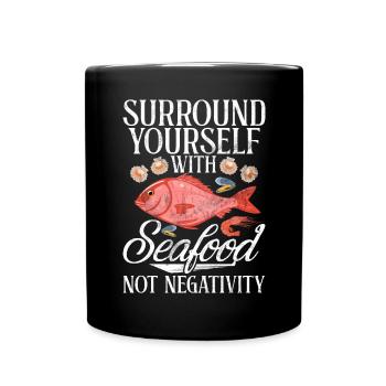 Seafood Lover Gift - Full Colour Mug - black - Front