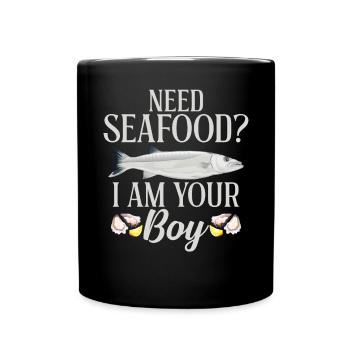 Seafood Lover Gift - Full Colour Mug - black - Front