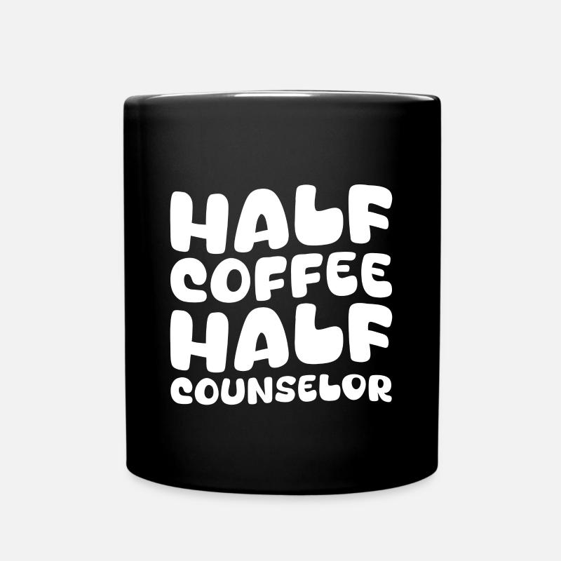 Mi-café mi-conseiller - Mug uni - noir