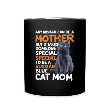 Katze Russisch Blau Geschenk - Tasse einfarbig - Schwarz - Vorne