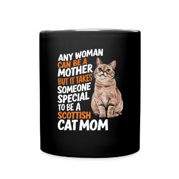 Katze Scottish Fold Geschenk - Tasse einfarbig - Schwarz - Vorne