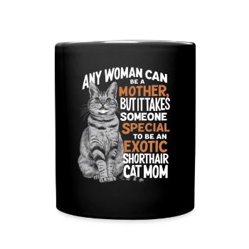 Katze Exotisch Kurzhaar Geschenk - Tasse einfarbig - Schwarz - Vorne