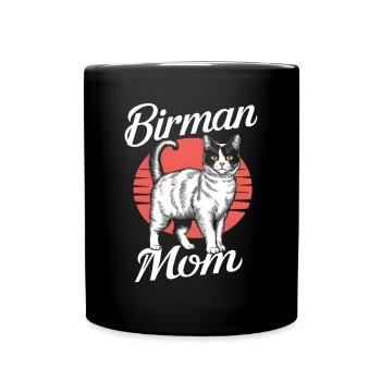 Katze Birma Geschenk - Tasse einfarbig - Schwarz - Vorne