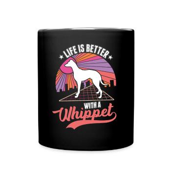 La vie est meilleure avec un whippet - Mug uni - noir - Devant