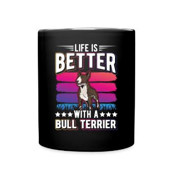 La vie est meilleure avec un bull terrier - Mug uni - noir - Devant